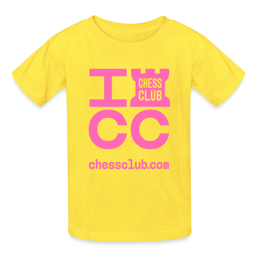ICC Brand Pink Logo Youth T-Shirt - yellow