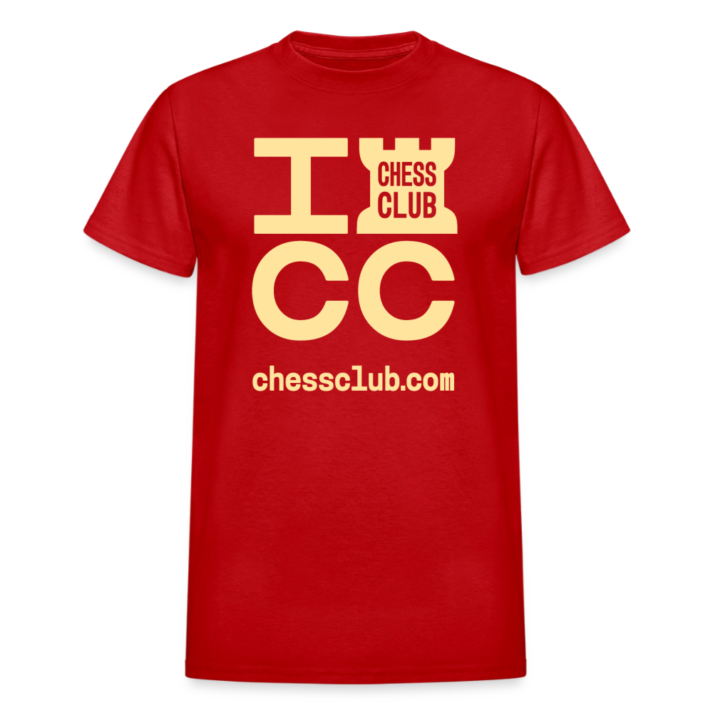 ICC Brand Yellow Logo Ultra Cotton Adult T-Shirt - red