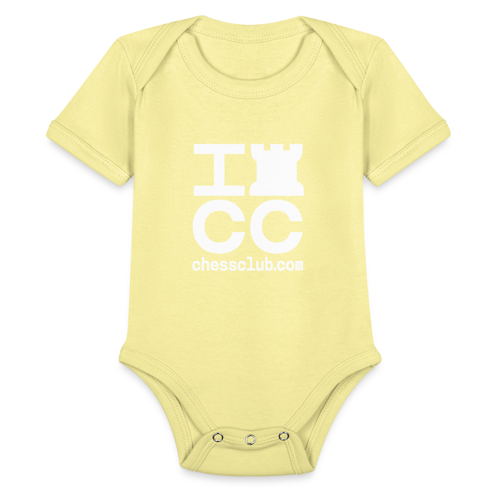 Organic Short Sleeve Baby Bodysuit - washed yellow