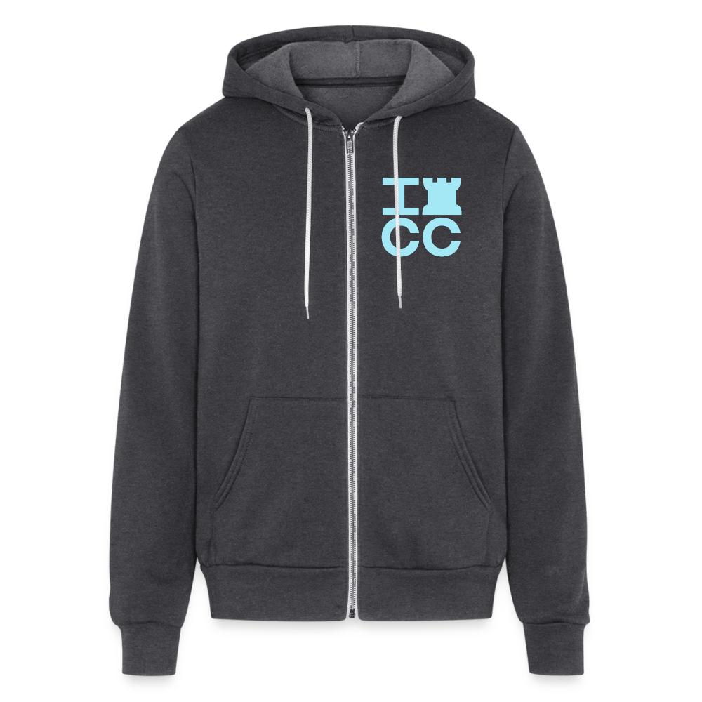 Bella + Canvas Unisex Full Zip Hoodie - charcoal grey