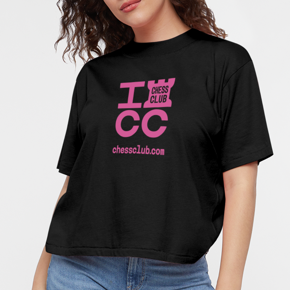 ICC Brand Pink Logo Women's Boxy Tee - black