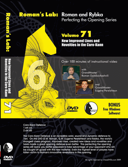 Roman's Lab Vol 71: New Improved Lines and Novelties in the Caro-Kann (1h 40m)