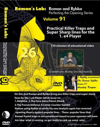 Roman's Lab Vol 91: Practical Killer Traps and Super Sharp Lines for the 1.e4 Player