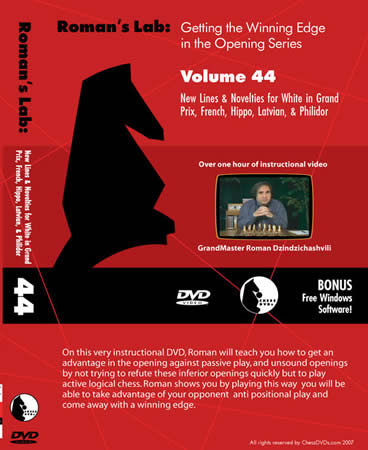 Roman's Lab Vol 44: New Lines for White against the Sicilian, French, Hippo, Latvian (over 1h)