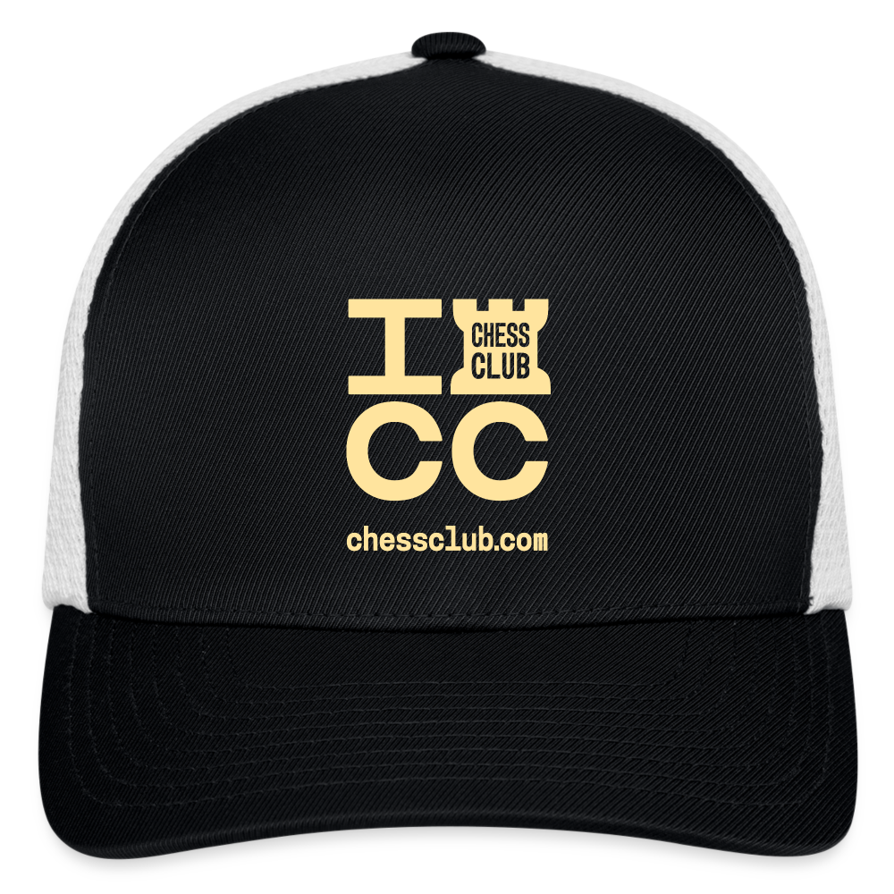 ICC Brand Yellow Logo Flexfit Fitted Baseball Cap - black/white