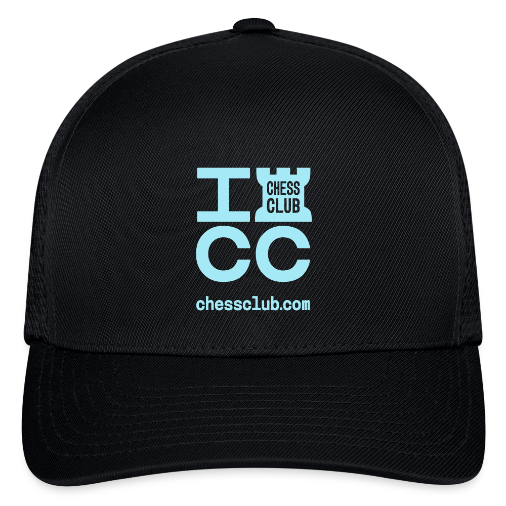 ICC Brand Blue Logo Flexfit Fitted Baseball Cap - black