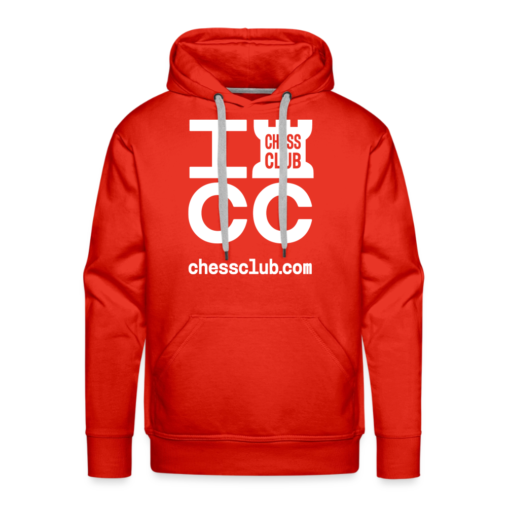 ICC Brand White Logo Men’s Premium Hoodie - red