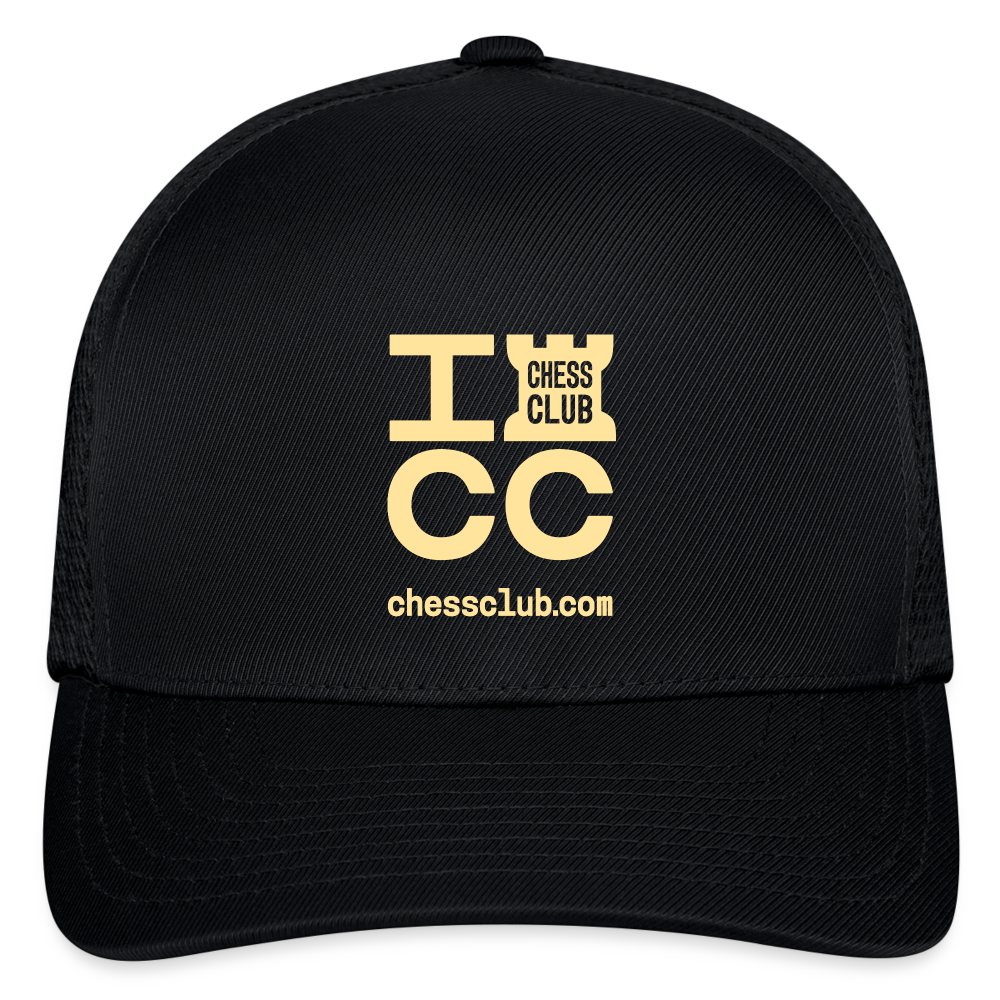 ICC Brand Yellow Logo Flexfit Fitted Baseball Cap - black