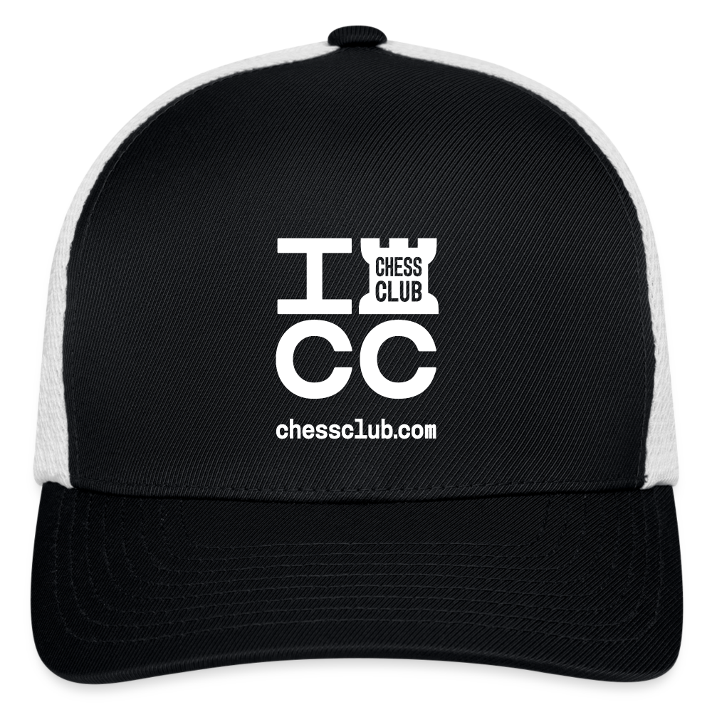 ICC Brand White Logo Flexfit Fitted Baseball Cap - black/white