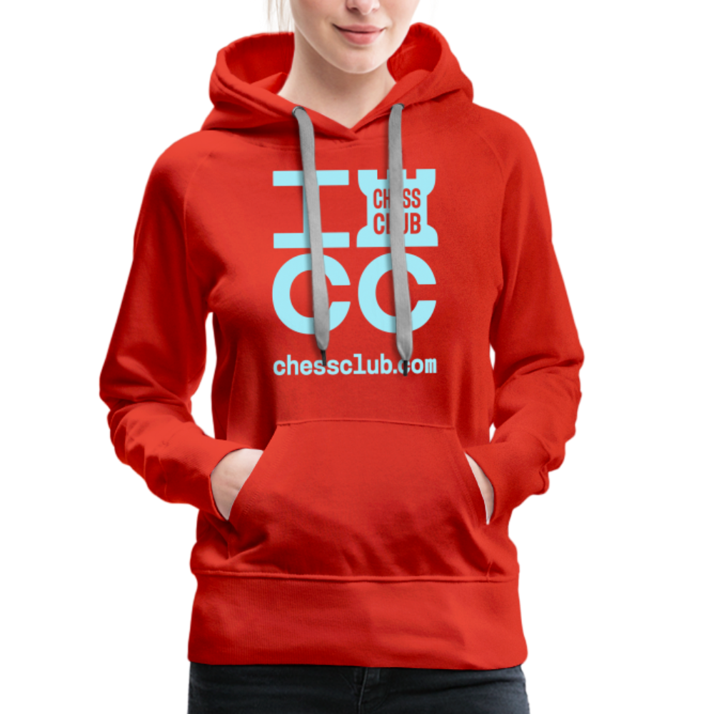 ICC Brand Blue Logo Women’s Premium Hoodie - red