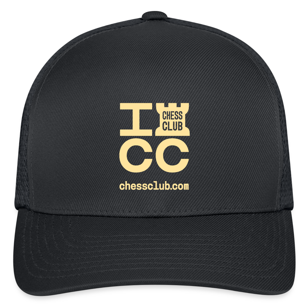 ICC Brand Yellow Logo Flexfit Fitted Baseball Cap - charcoal