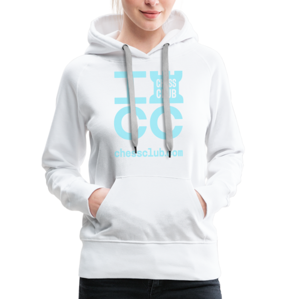 ICC Brand Blue Logo Women’s Premium Hoodie - white