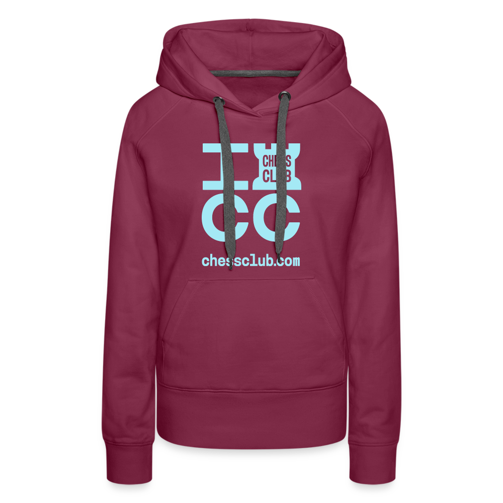 ICC Brand Blue Logo Women’s Premium Hoodie - burgundy