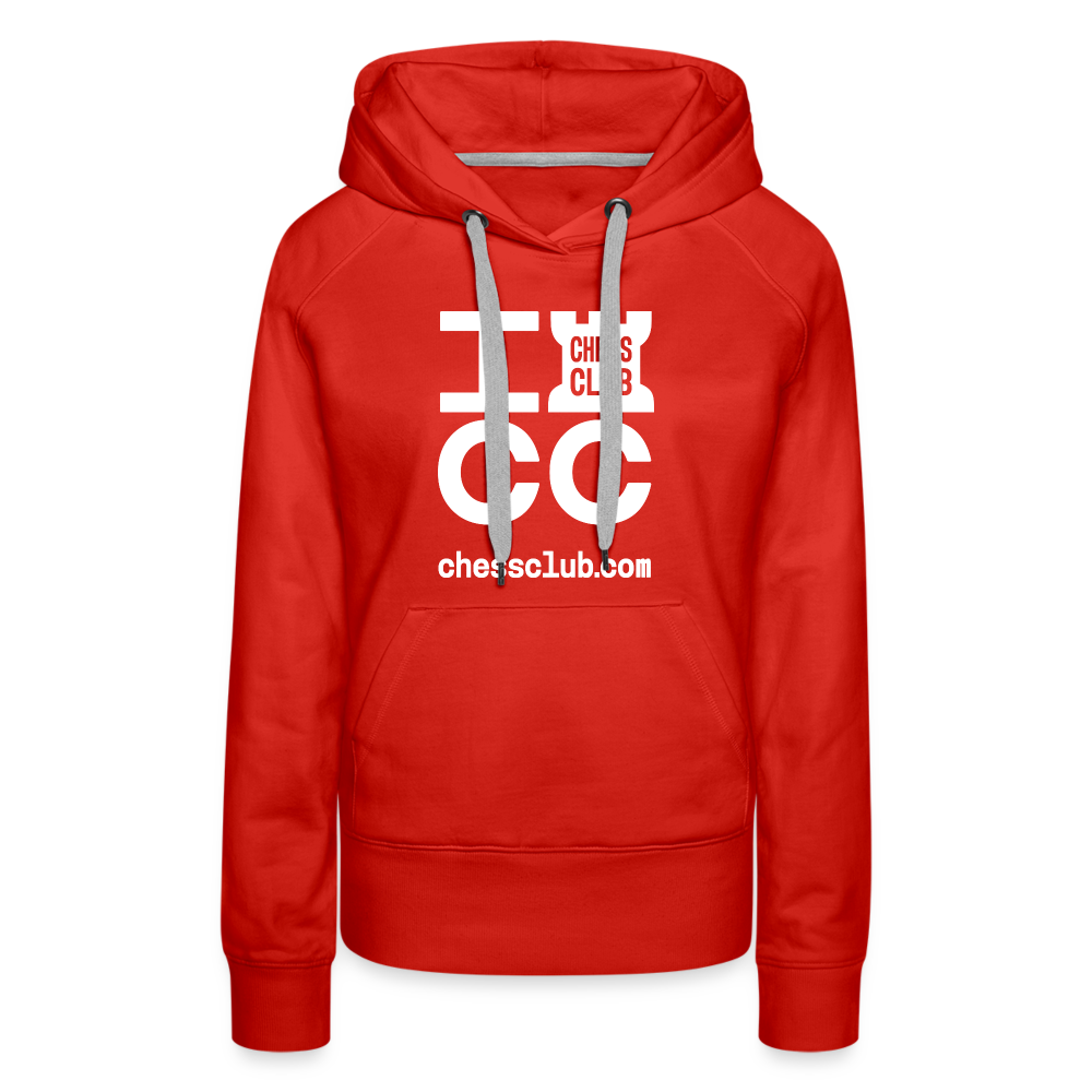 ICC Brand White Logo Women’s Premium Hoodie - red