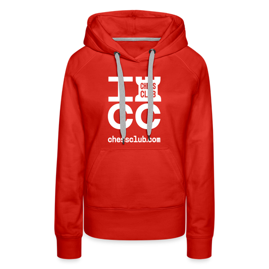 ICC Brand White Logo Women’s Premium Hoodie - red