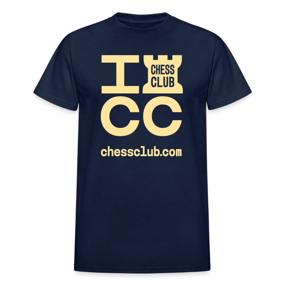 ICC Brand Yellow Logo Ultra Cotton Adult T-Shirt - navy