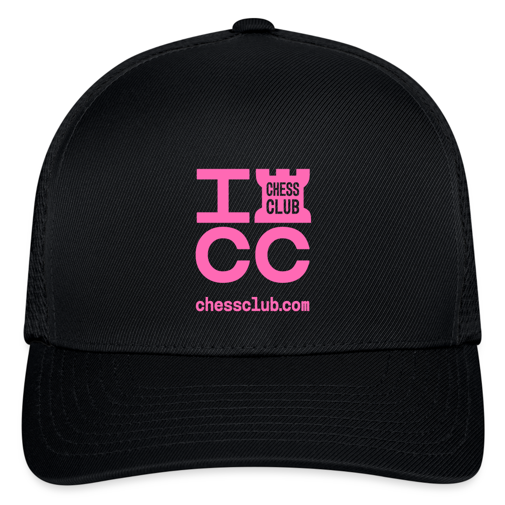 ICC Brand Pink Logo Flexfit Fitted Baseball Cap - black