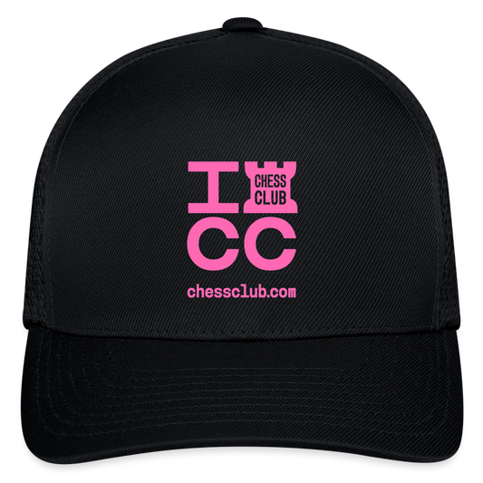 ICC Brand Pink Logo Flexfit Fitted Baseball Cap - black