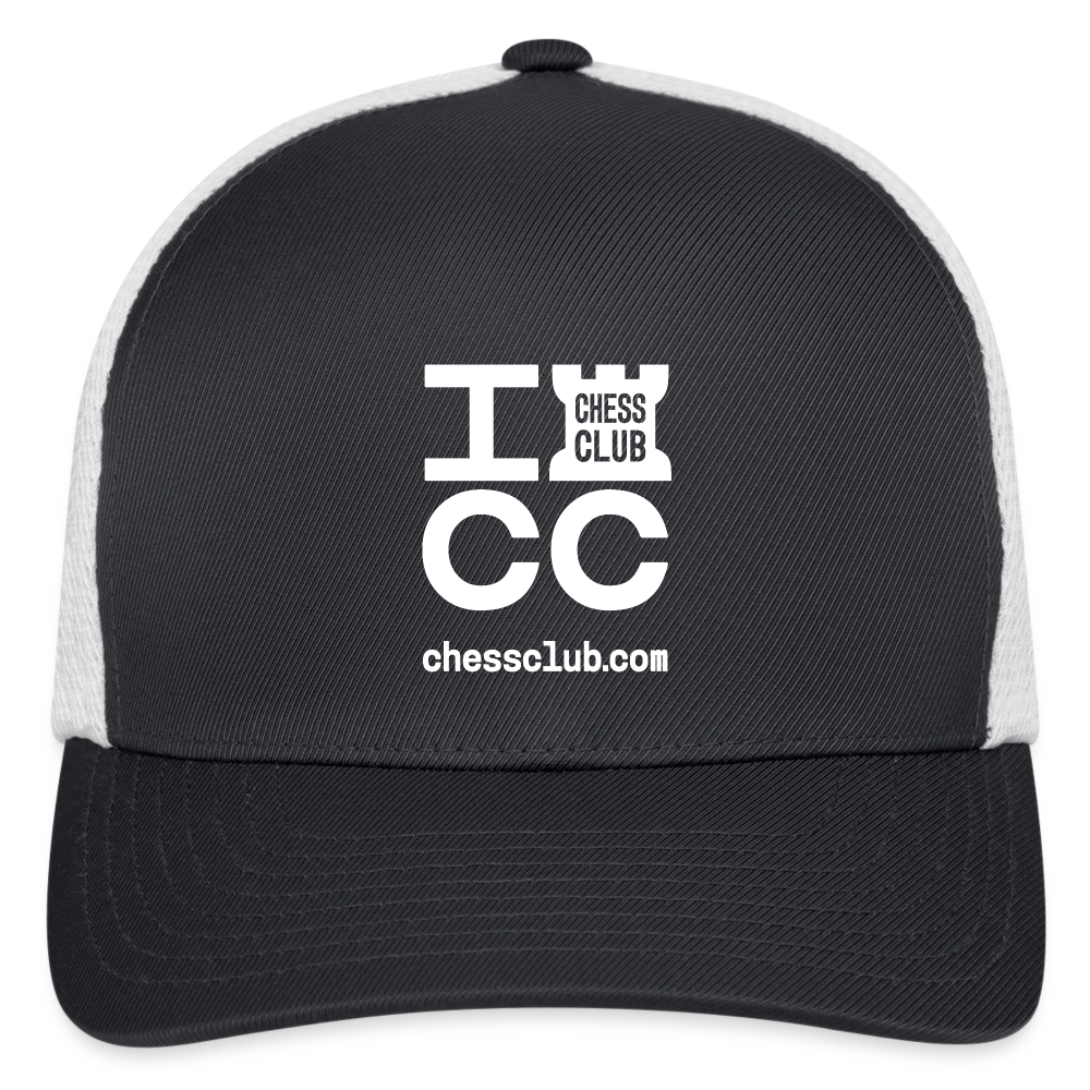 ICC Brand White Logo Flexfit Fitted Baseball Cap - dark gray/white