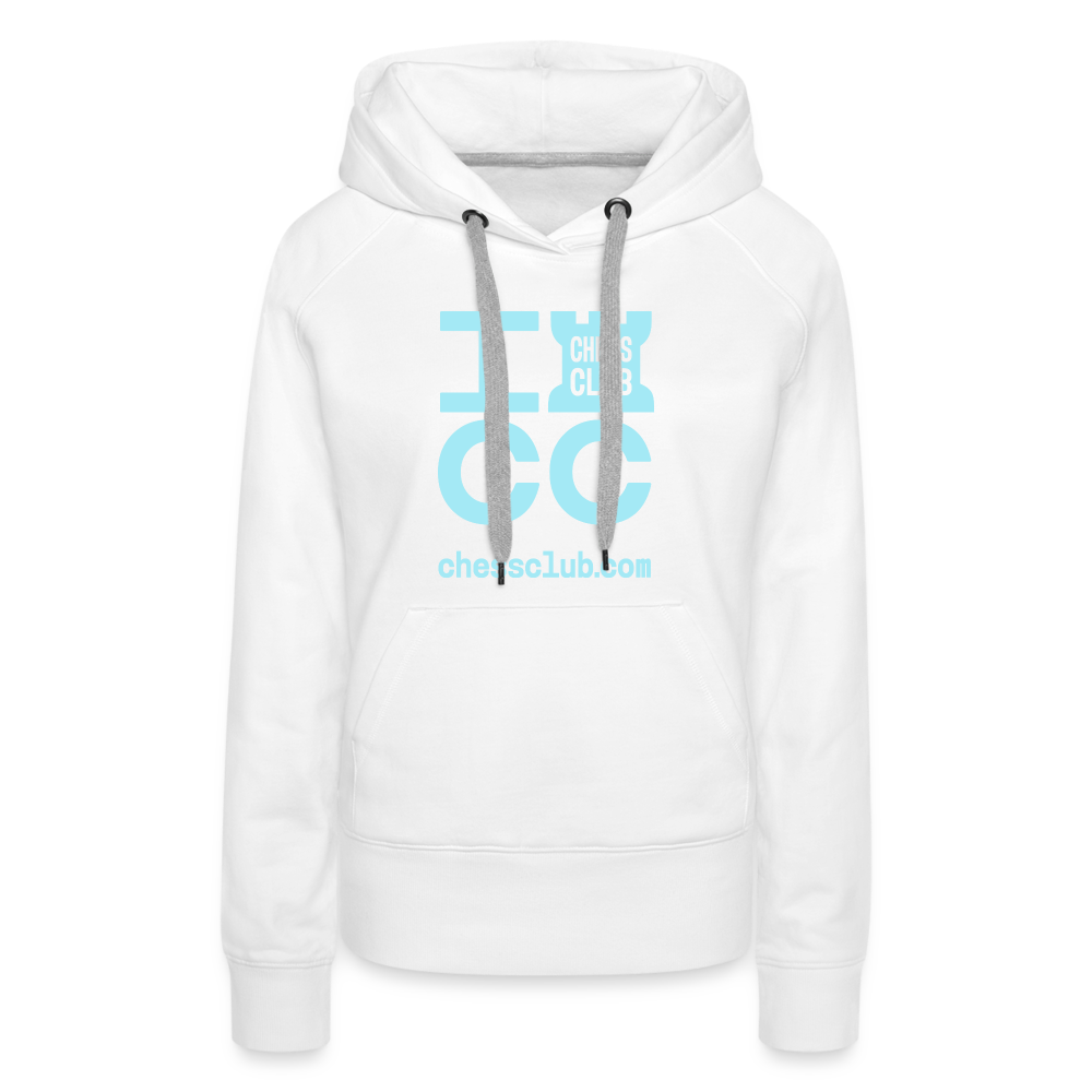 ICC Brand Blue Logo Women’s Premium Hoodie - white