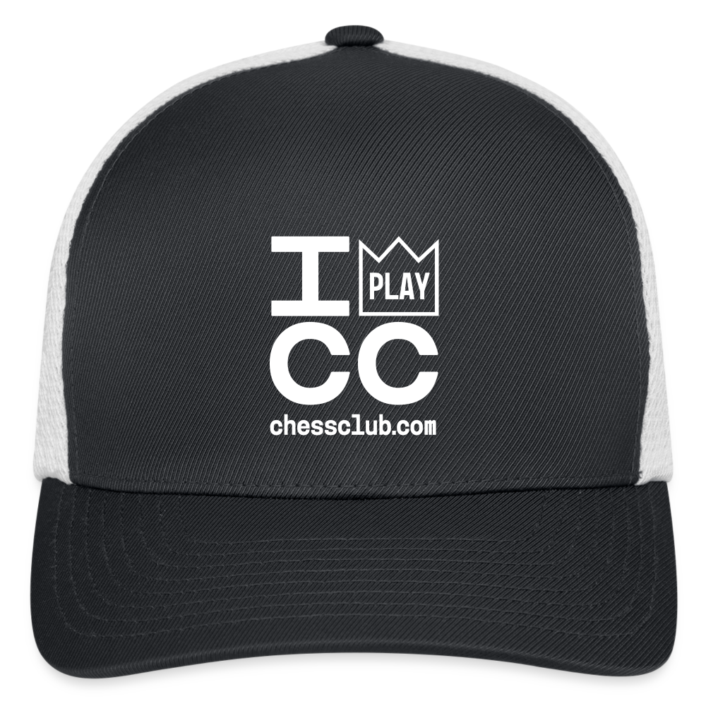 I Play ICC White Logo Flexfit Fitted Baseball Cap - dark gray/white