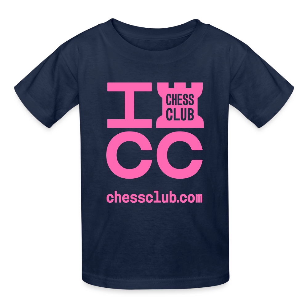 ICC Brand Pink Logo Youth T-Shirt - navy