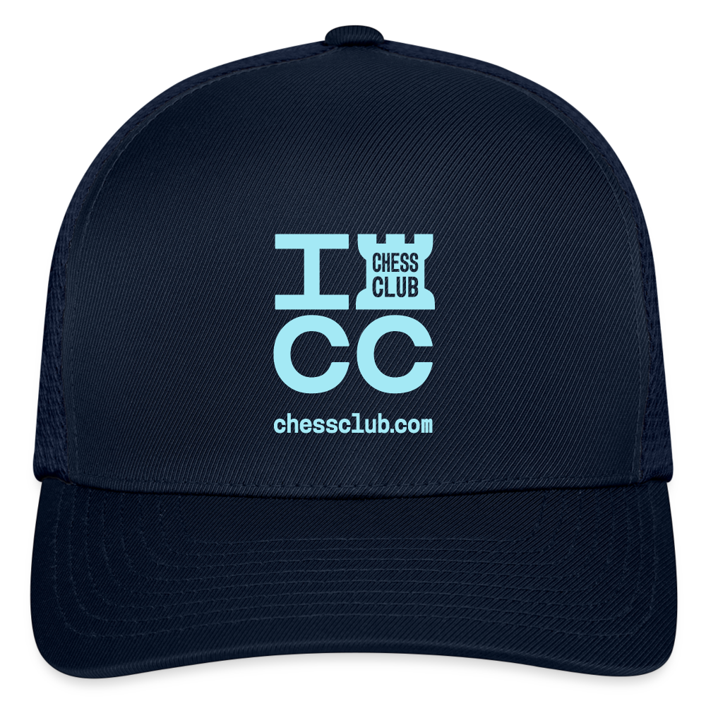 ICC Brand Blue Logo Flexfit Fitted Baseball Cap - navy