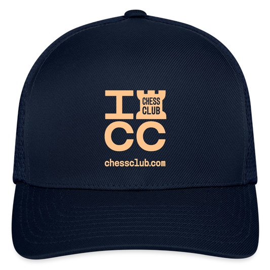 ICC Brand Orange Logo Flexfit Fitted Baseball Cap - navy