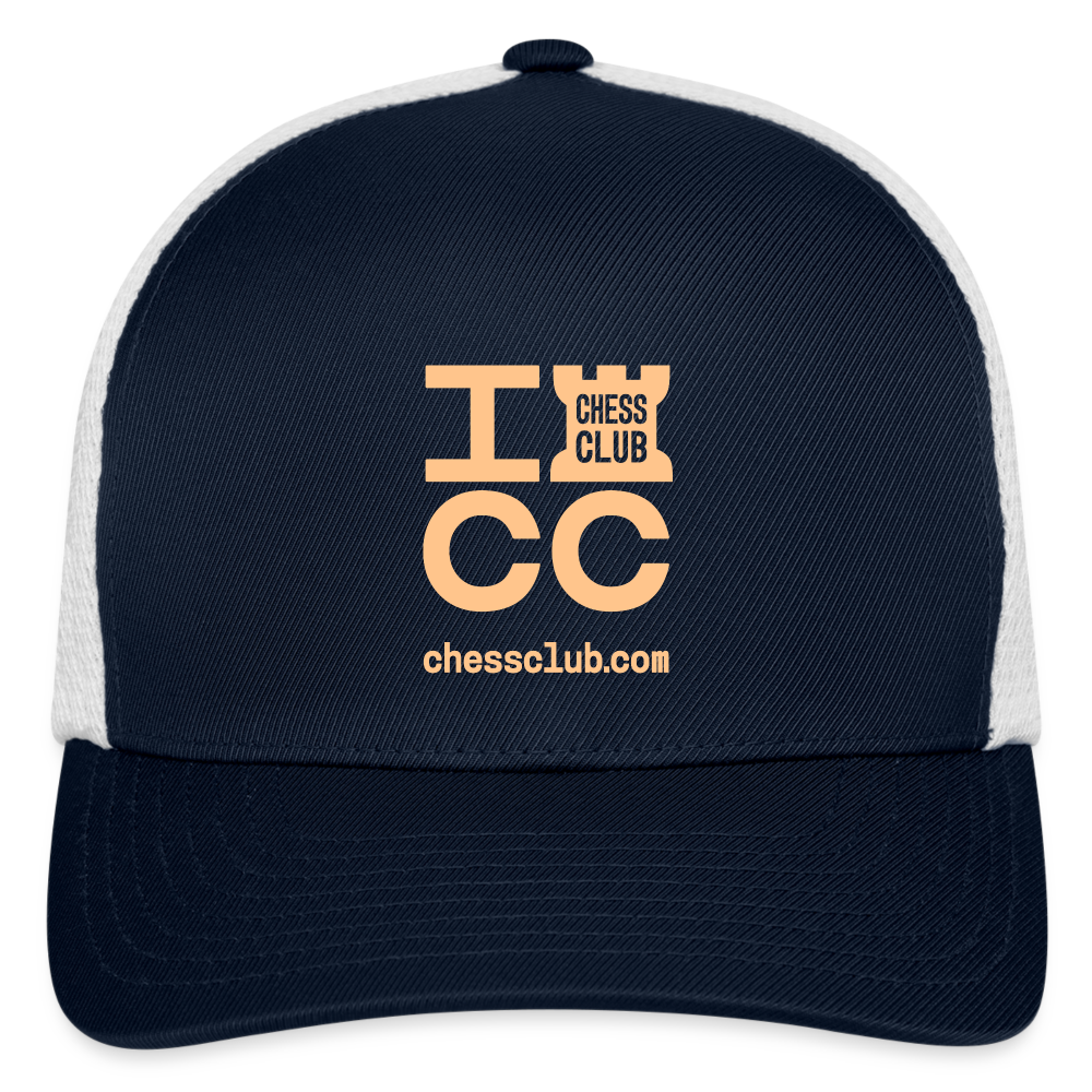 ICC Brand Orange Logo Flexfit Fitted Baseball Cap - navy/white