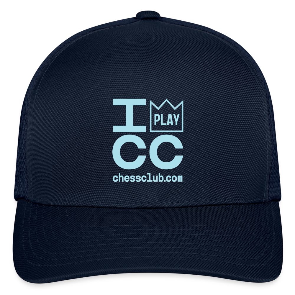 I Play ICC Blue Logo Flexfit Fitted Baseball Cap - navy