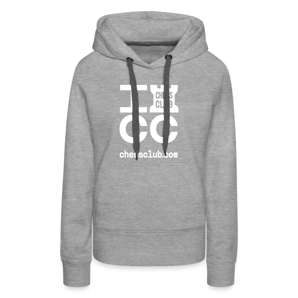 ICC Brand White Logo Women’s Premium Hoodie - heather grey