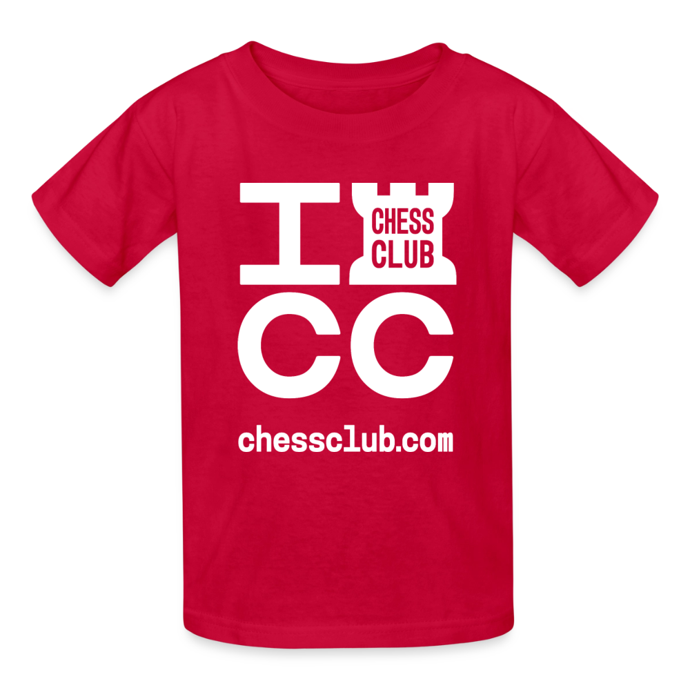 ICC Brand White Logo Youth T-Shirt - red