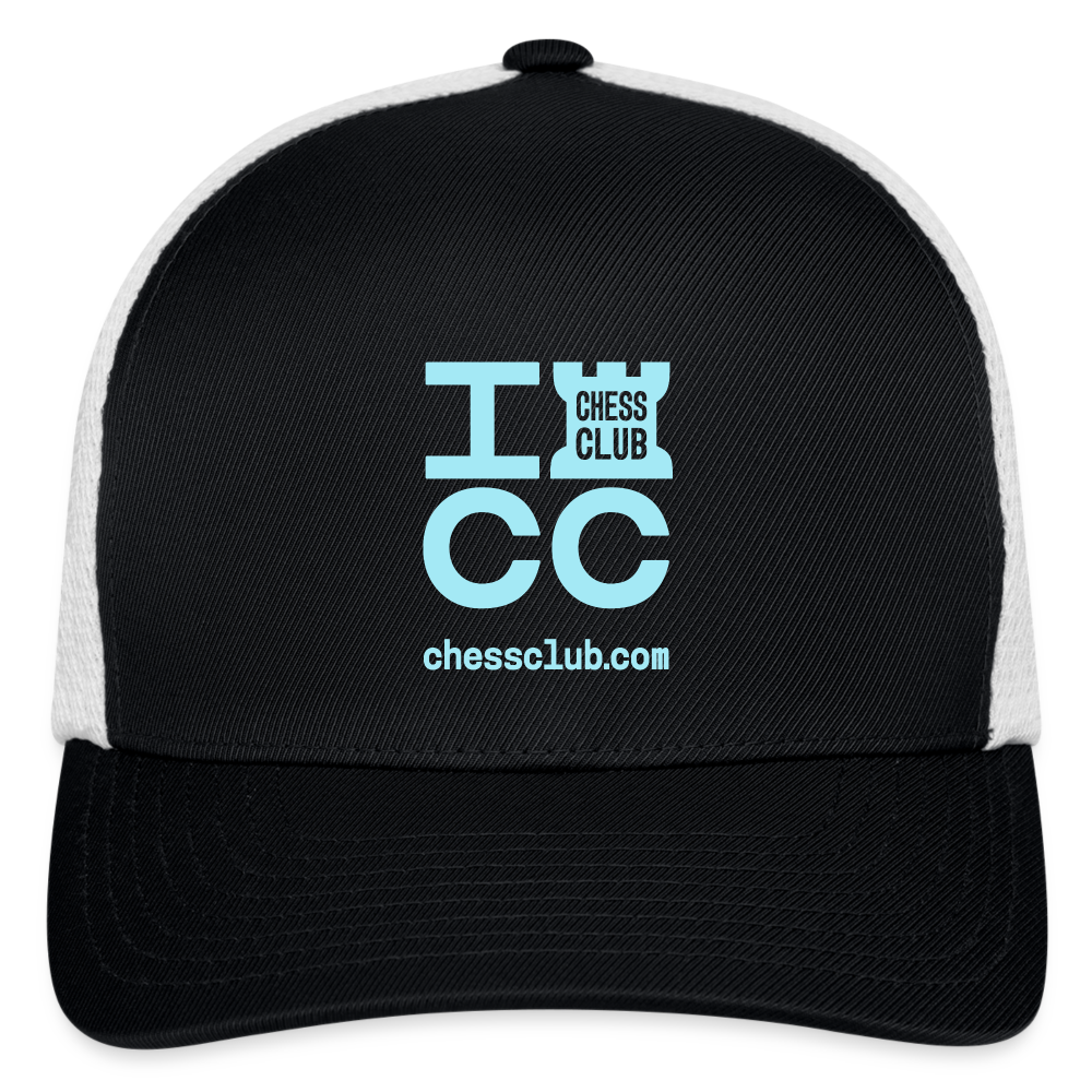 ICC Brand Blue Logo Flexfit Fitted Baseball Cap - black/white