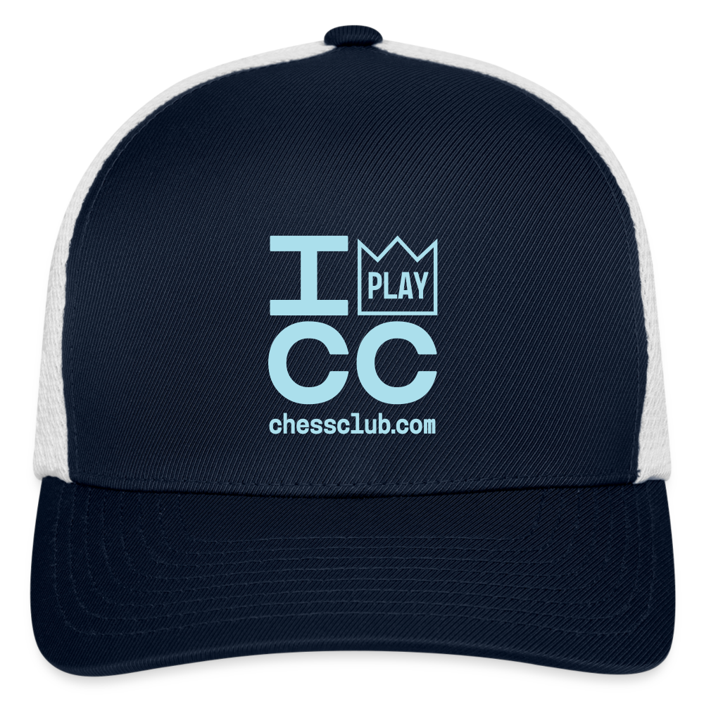 I Play ICC Blue Logo Flexfit Fitted Baseball Cap - navy/white