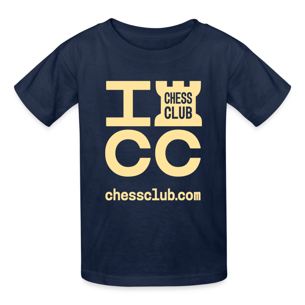 ICC Brand Yellow Logo Youth T-Shirt - navy