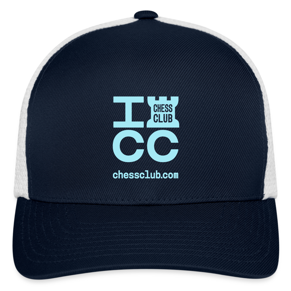 ICC Brand Blue Logo Flexfit Fitted Baseball Cap - navy/white