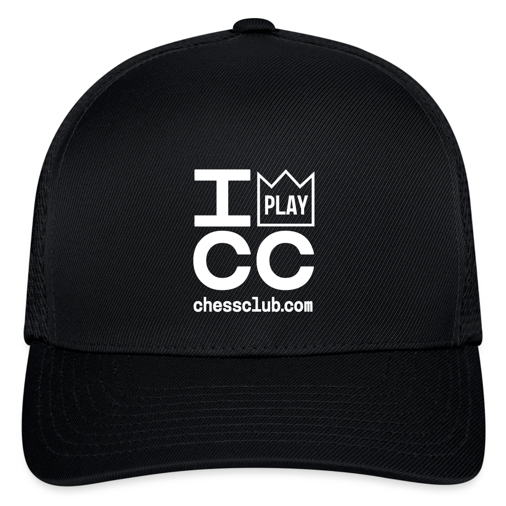 I Play ICC White Logo Flexfit Fitted Baseball Cap - black