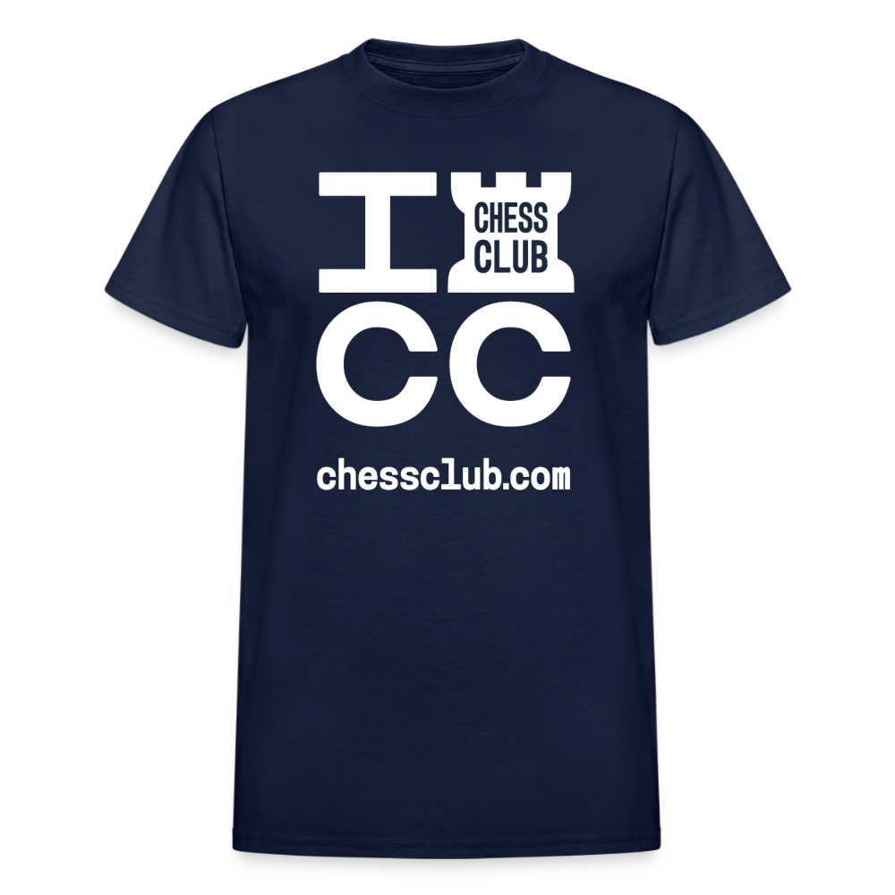 ICC Brand White Logo Ultra Cotton Adult T-Shirt - navy