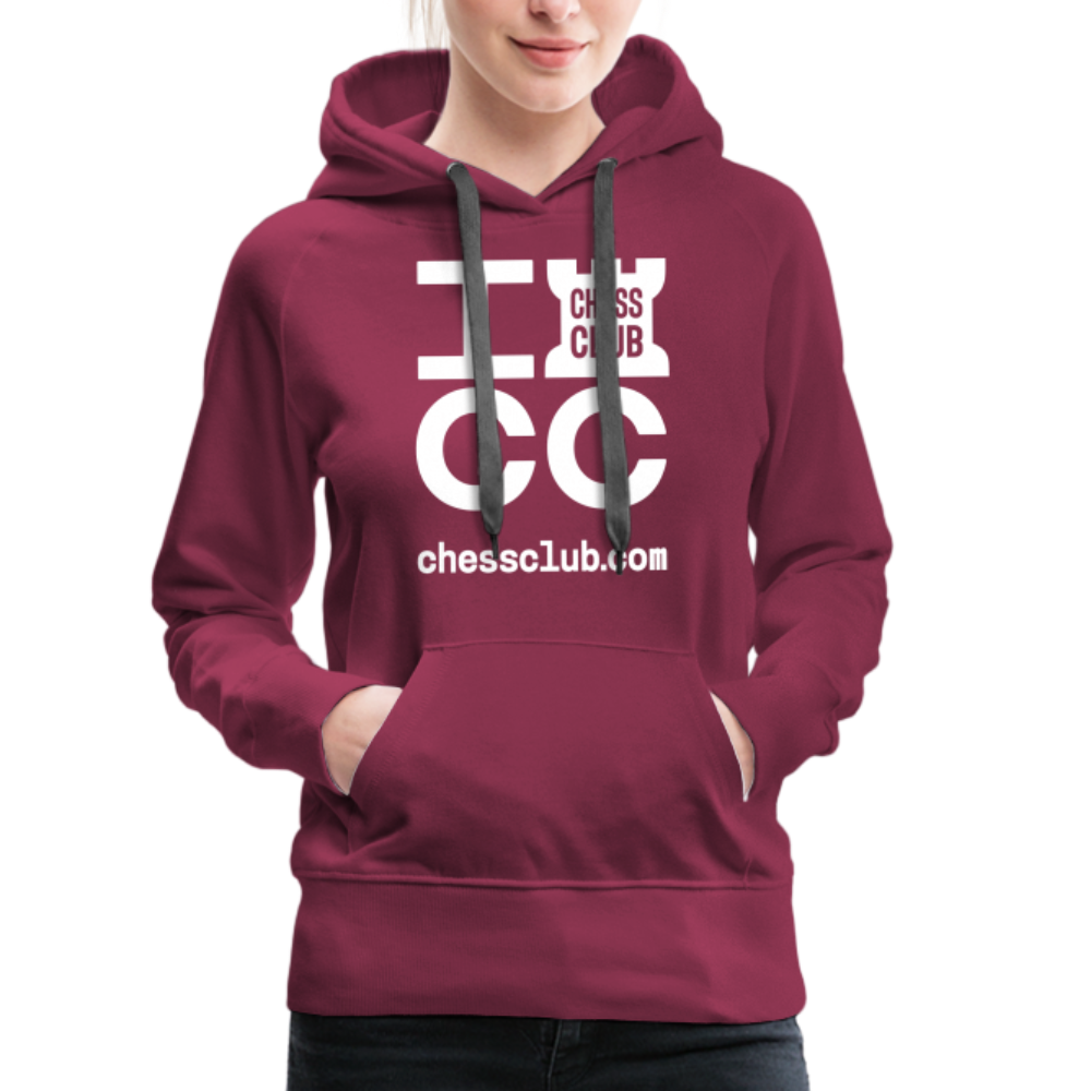 ICC Brand White Logo Women’s Premium Hoodie - burgundy