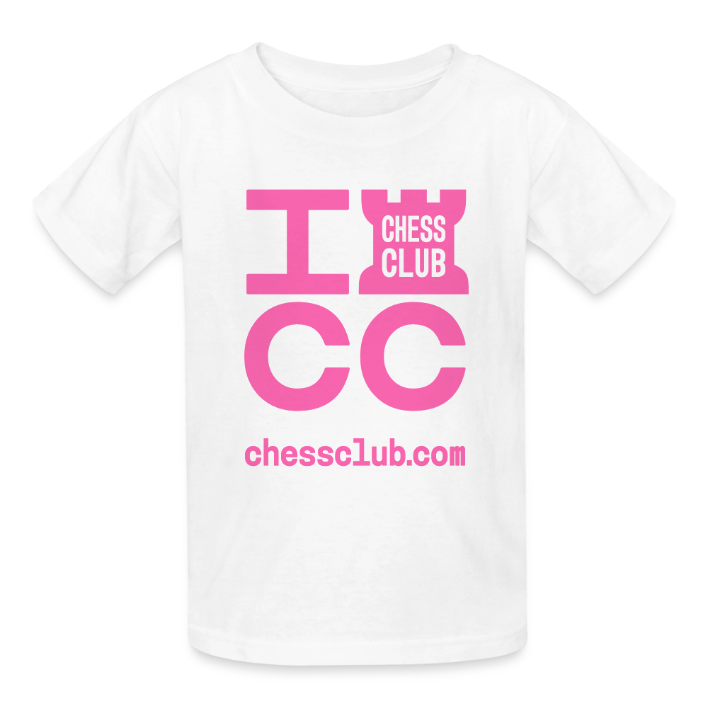 ICC Brand Pink Logo Youth T-Shirt - white