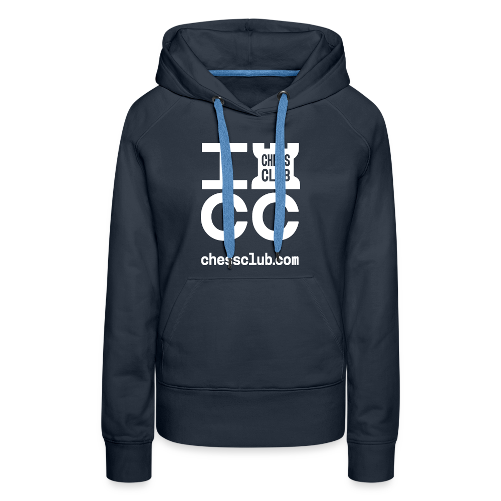 ICC Brand White Logo Women’s Premium Hoodie - navy