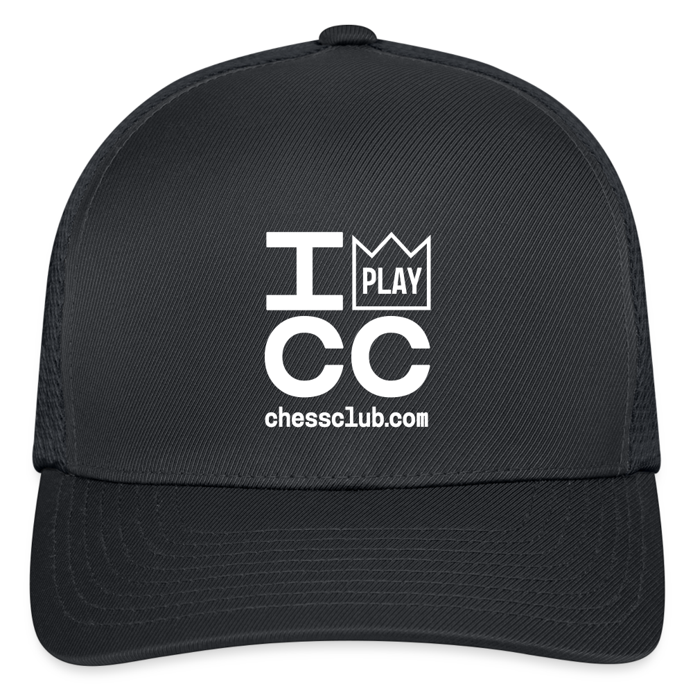 I Play ICC White Logo Flexfit Fitted Baseball Cap - charcoal