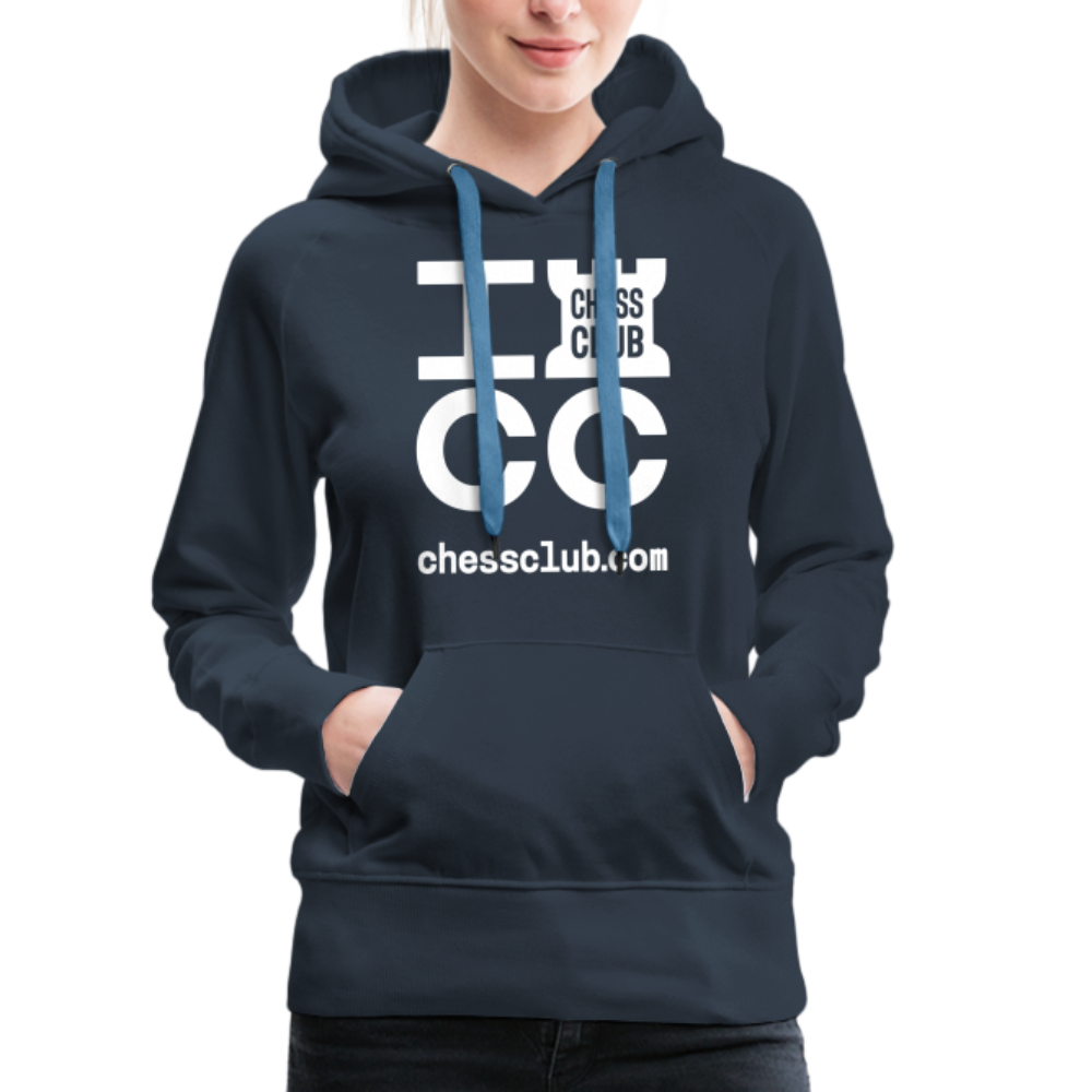 ICC Brand White Logo Women’s Premium Hoodie - navy