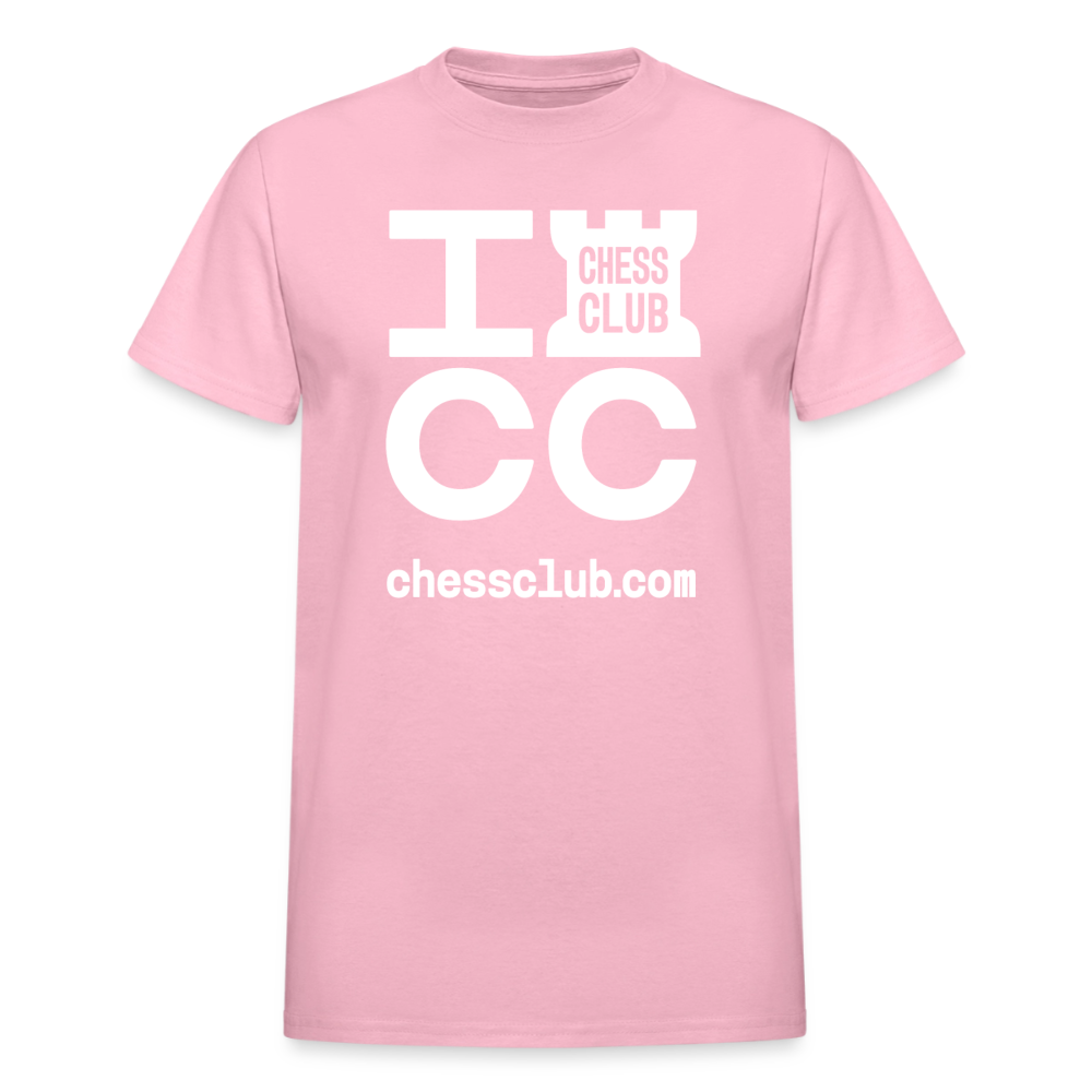 ICC Brand White Logo Ultra Cotton Adult T-Shirt - light pink