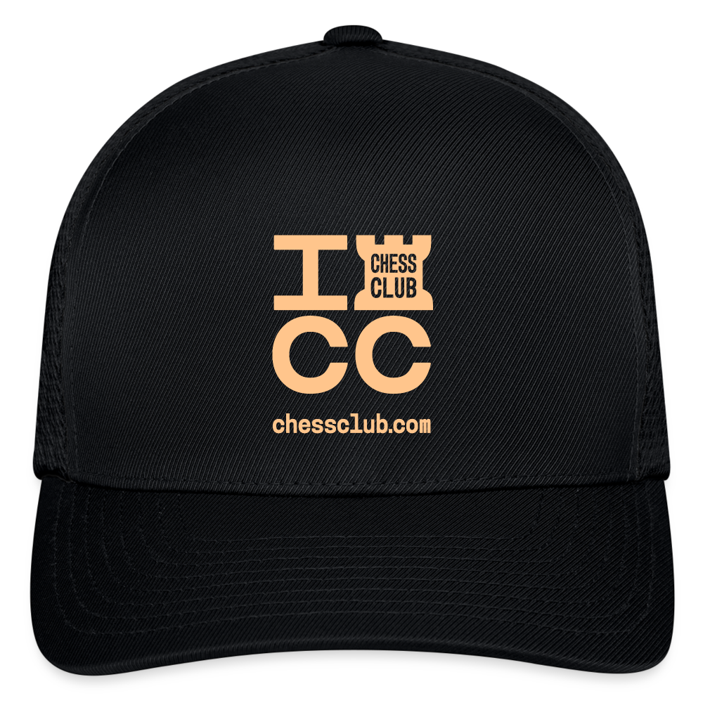 ICC Brand Orange Logo Flexfit Fitted Baseball Cap - black