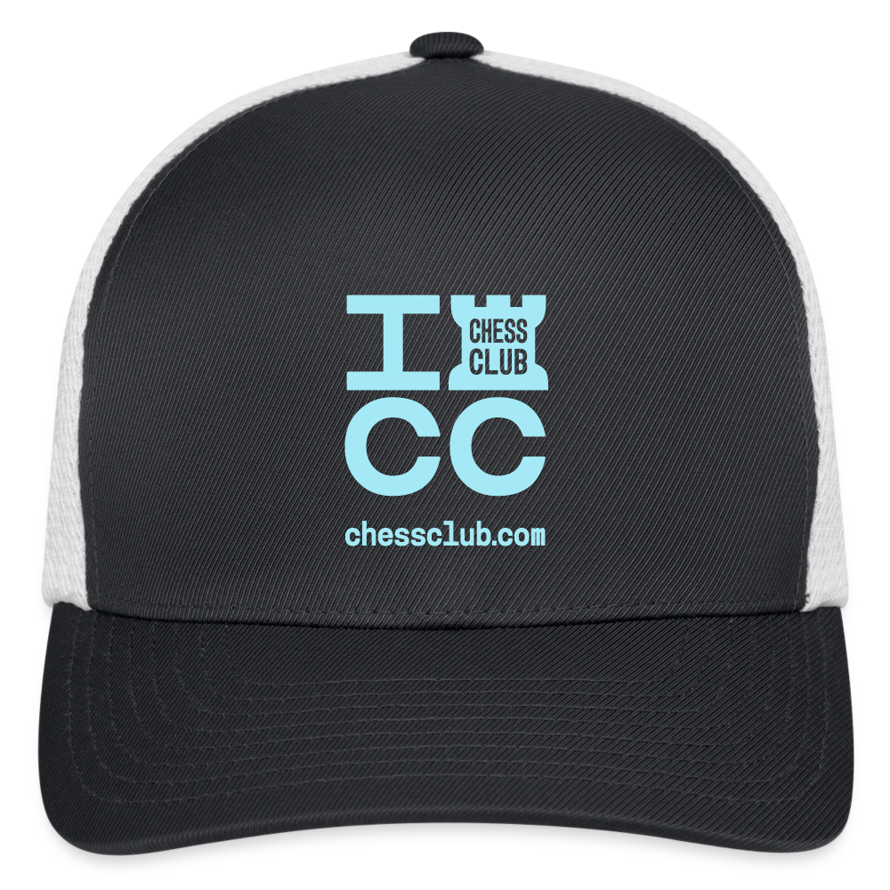 ICC Brand Blue Logo Flexfit Fitted Baseball Cap - dark gray/white