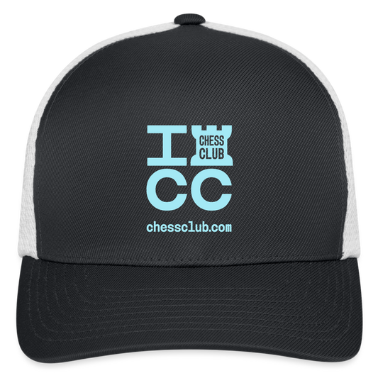 ICC Brand Blue Logo Flexfit Fitted Baseball Cap - dark gray/white