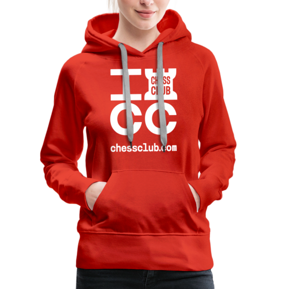 ICC Brand White Logo Women’s Premium Hoodie - red