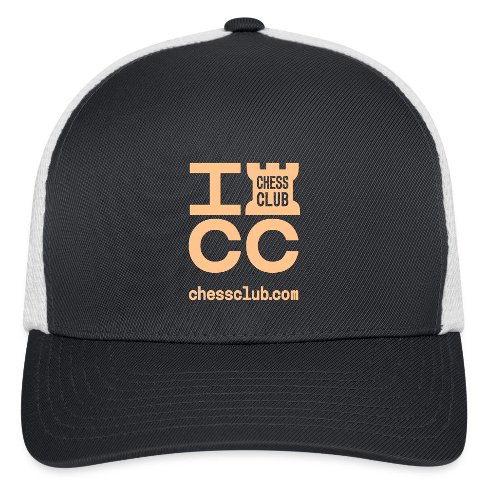 ICC Brand Orange Logo Flexfit Fitted Baseball Cap - dark gray/white