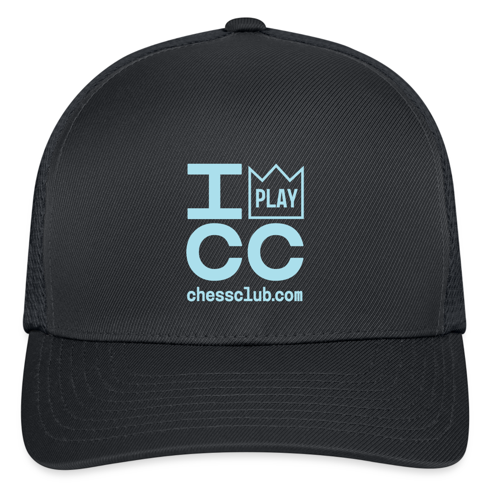 I Play ICC Blue Logo Flexfit Fitted Baseball Cap - charcoal